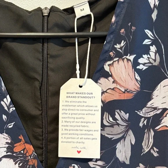 Navy Floral Maxi Dress - Picture 2 of 8